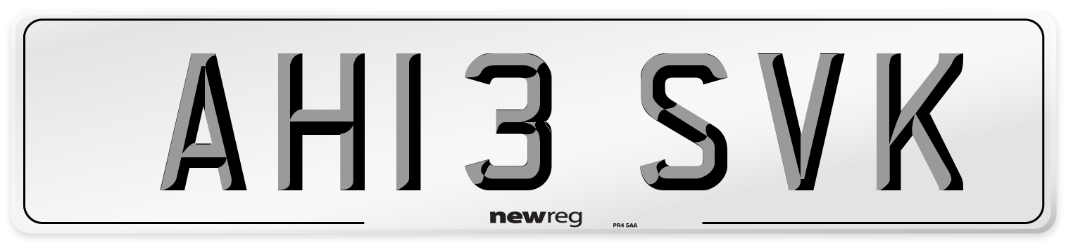 AH13 SVK Number Plate from New Reg